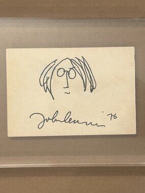 John Lennon Autograph / Sketch 1976